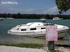 Sunken boat: Click for larger image